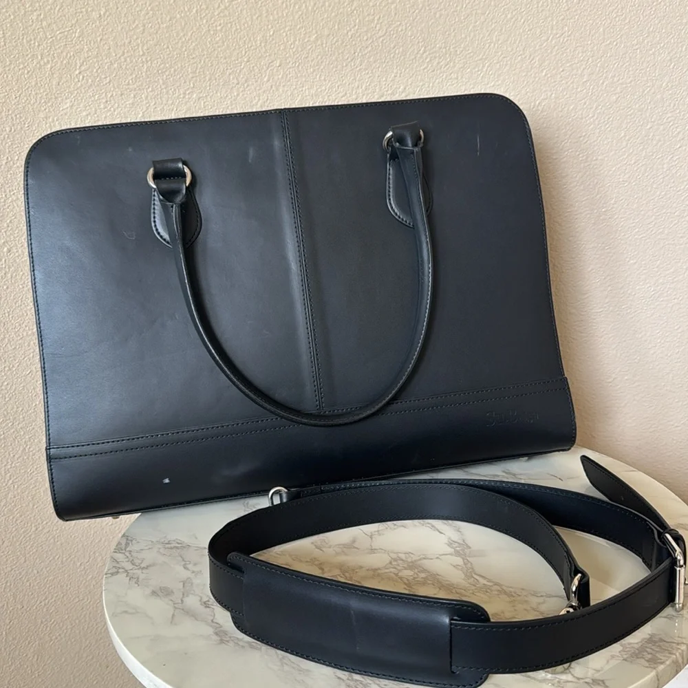 Su.B. dgn Leather Briefcase